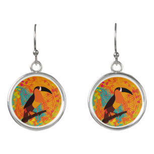 Mandala bird earrings