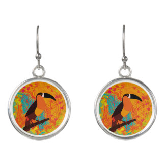 Mandala bird earrings