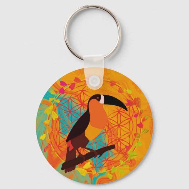 Mandala bird keychain (Front)