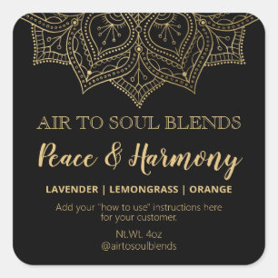 Mandala Black And Gold Blend Labels