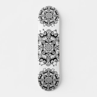"Mandala" Black and White Skateboard Design Deck