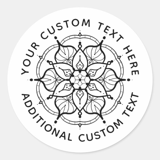 Mandala Black and White sticker (Front)