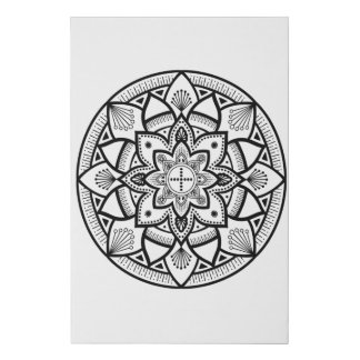 Mandala Black K607 Faux Canvas Print