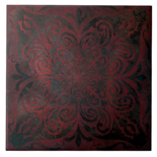 mandala black romantic elegant ceramic tile