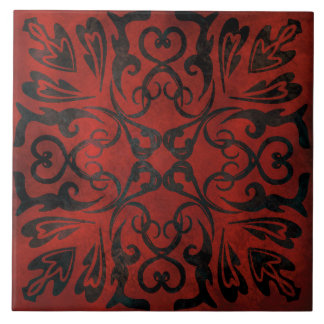 mandala black romantic elegant ceramic tile