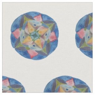 Mandala Blue Combed Cotton (56" width) Fabric