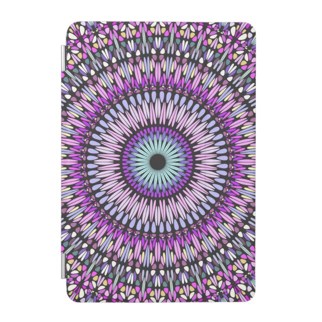 Mandala Blue Purple Kaleidoscope Pattern-43214 iPad Mini Cover (Front)