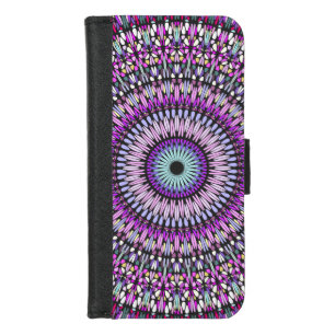 Mandala Blue Purple Kaleidoscope Pattern-43214 iPhone 8/7 Wallet Case