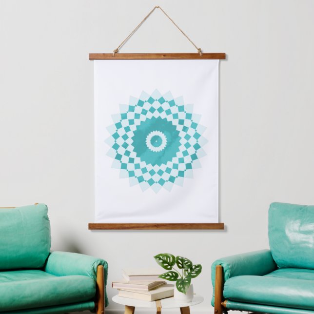 Mandala Blue Sky Pattern  Hanging Tapestry (Living Room)