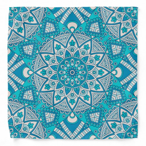 Mandala Blue tile pattern Bandana