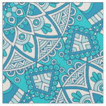 Mandala Blue tile pattern Fabric