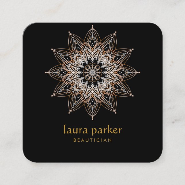 Mandala Boho Art Healing Therapy Yoga Holistic    Square Business Card (Front)