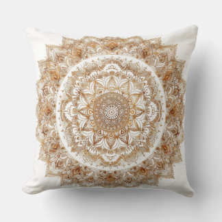 Mandala boho chic gilded for zen decor ✨ throw pillow