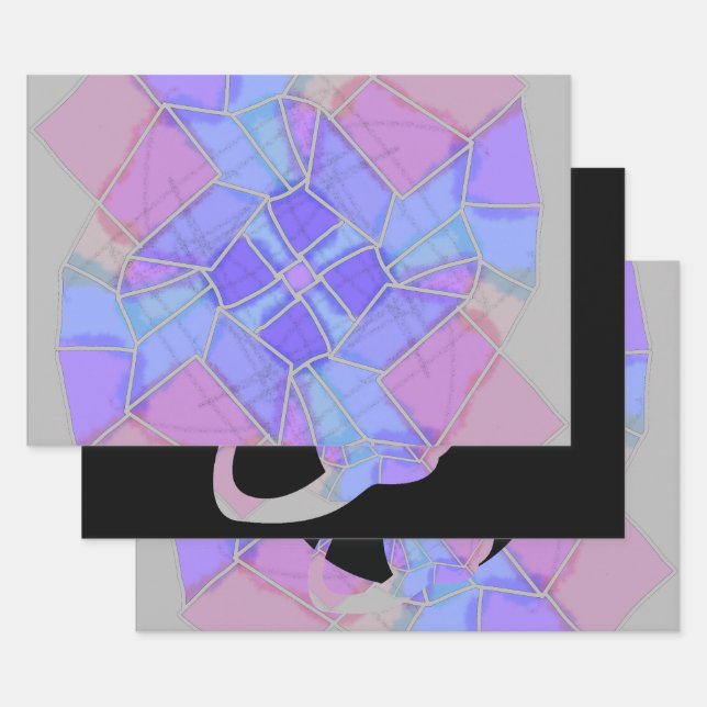 Mandala Bright Chalk Sketch Wrapping Paper Sheets (Set)