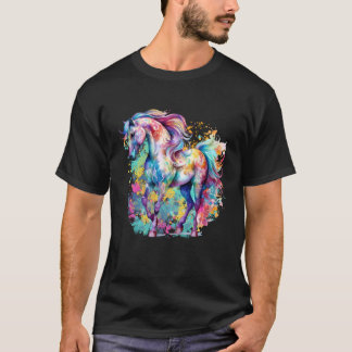 Mandala Bright Colored Arabian Horse Flowing Fanta T-Shirt