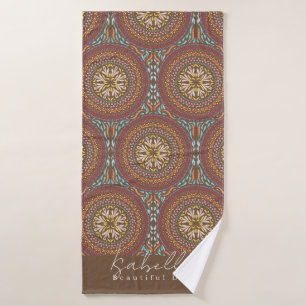 Mandala Brown Bath Towel