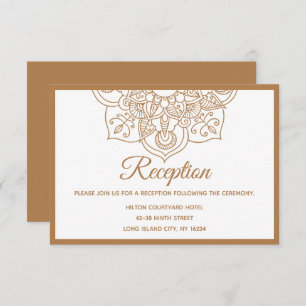 Mandala Brown Boho Indian Modern Vintage Wedding Invitation