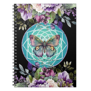 Mandala Butterfly Purple Floral Esoteric Psychic Notebook