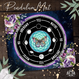 Mandala Butterfly Purple Floral Psychic Pendulum Mouse Pad