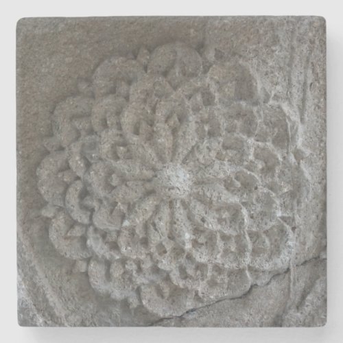Mandala Carved Stone Photo Marble Stone Coaster