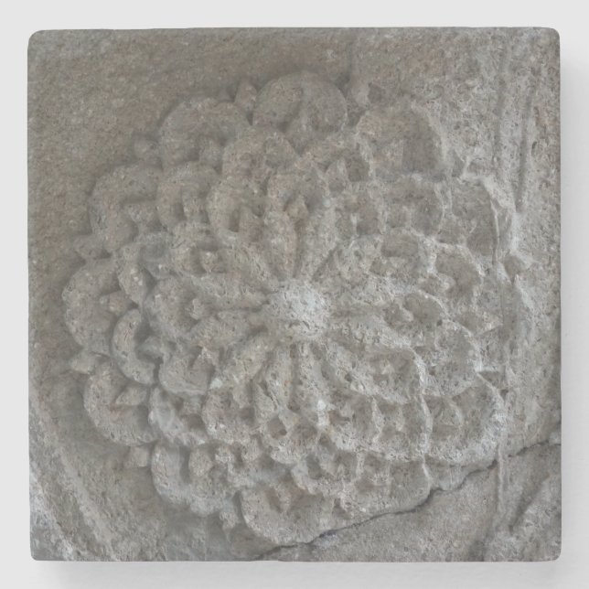 Mandala Carved Stone Photo Marble Stone Coaster (Front)