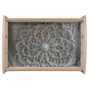 Mandala Carved Stone  Photo Serving Tray, Natural Tray