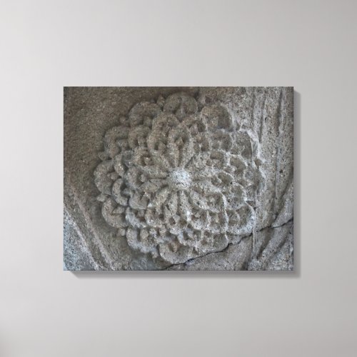 Mandala Carved Stone Photo Single Canvas Print