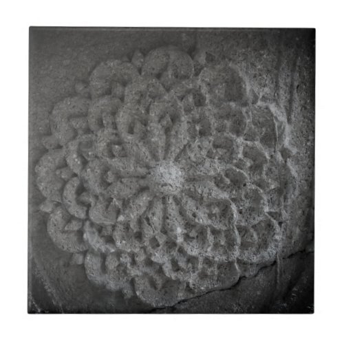 Mandala Carved Stone Photo Tile
