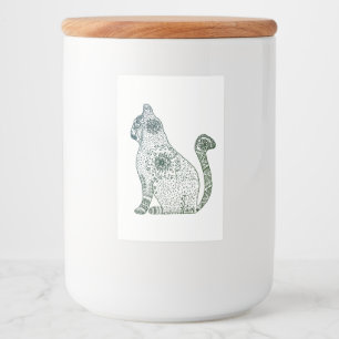Mandala Cat Art Custom Food Container Label