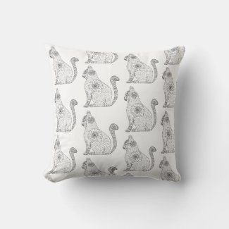 Mandala Cat Art Throw Cushion