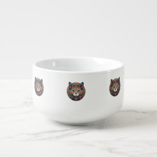 Mandala Cat Soup Mug