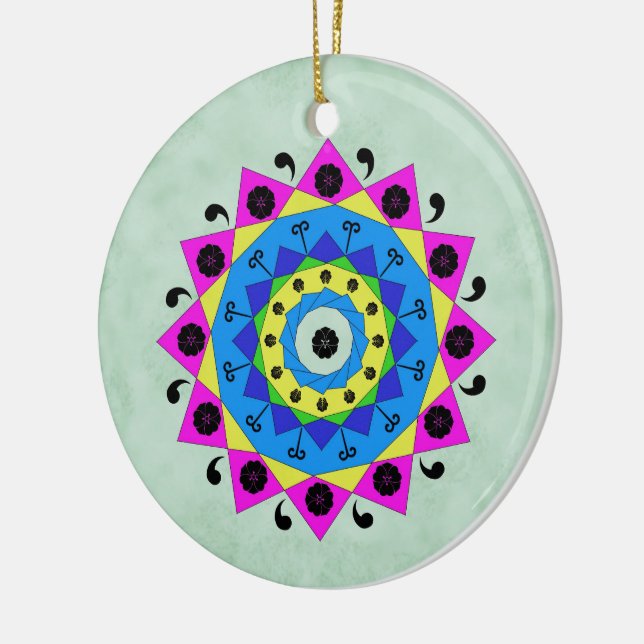 Mandala Ceramic Ornament (Left)