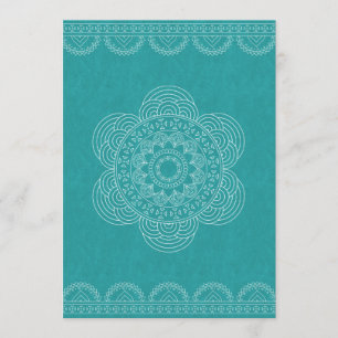 Mandala Chic Hipster 40th Birthday Teal Green Invitation