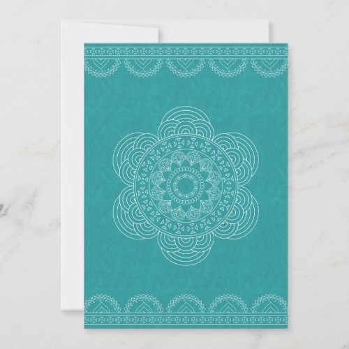 Mandala Chic Hipster 40th Birthday Teal Green Invitation