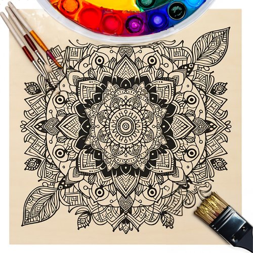 Mandala Chronicles ser1 01 Colorable Wood Art