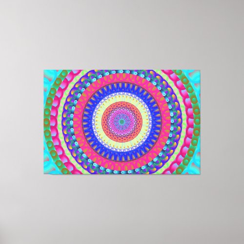 Mandala Circle Art A1 Stretched Canvas Print