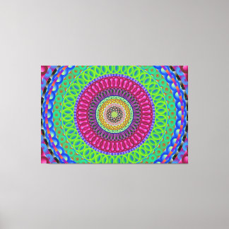 Mandala Circle Art A3 Stretched Canvas Print