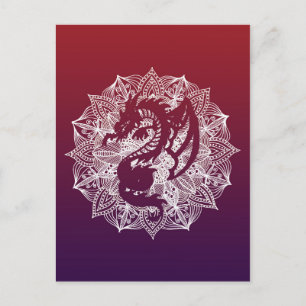 Mandala Circle Dragon Postcard