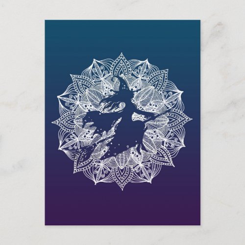 Mandala Circle Witch Postcard