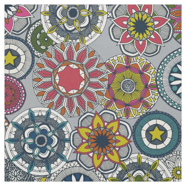 mandala cirque festival silver fabric (Swatch)