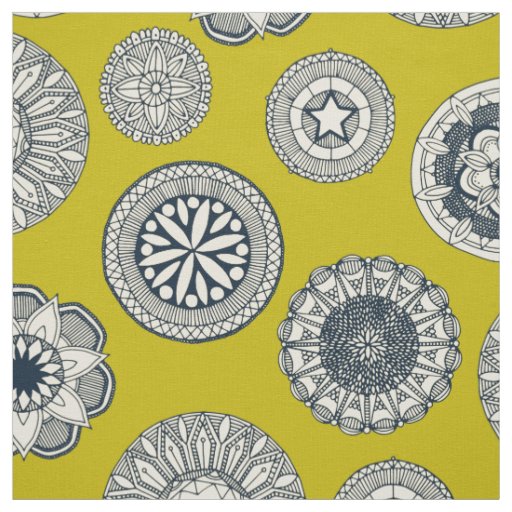 mandala cirque spot chartreuse fabric