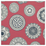 mandala cirque spot red fabric