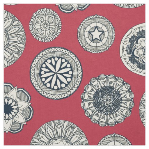 mandala cirque spot red fabric