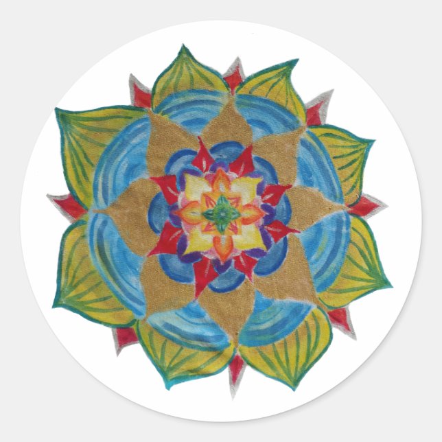 Mandala Classic Round Sticker, Glossy Sticker (Front)