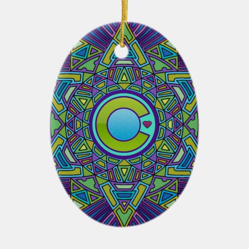 Mandala CO Love Flower of Life Purple Colorado Ceramic Ornament