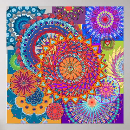 Mandala Collage Poster | Zazzle