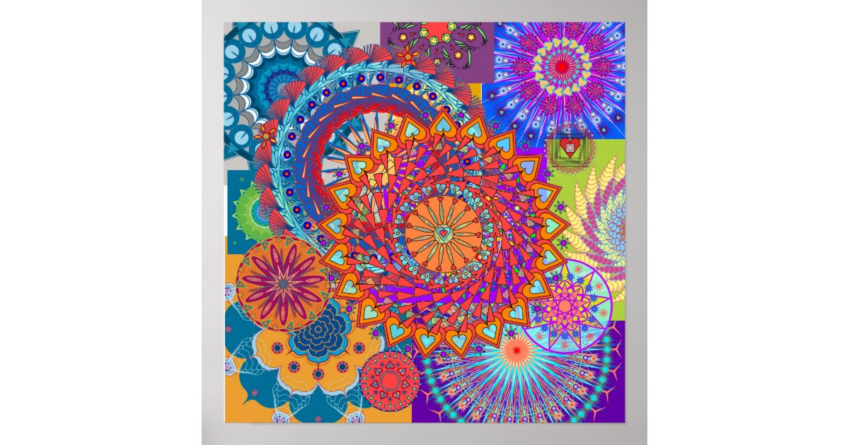 Mandala Collage Poster Zazzle