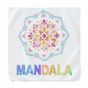 MANDALA COLORED LOTUS FLOWER BANDANA