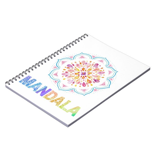 MANDALA COLORED LOTUS FLOWER NOTEBOOK (Left Side)