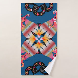 Mandala colored on a yellow background. Invitation Bath Towel